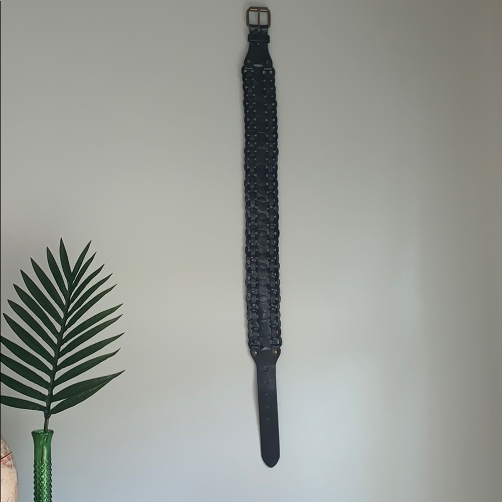 Black Faux Leather Belt